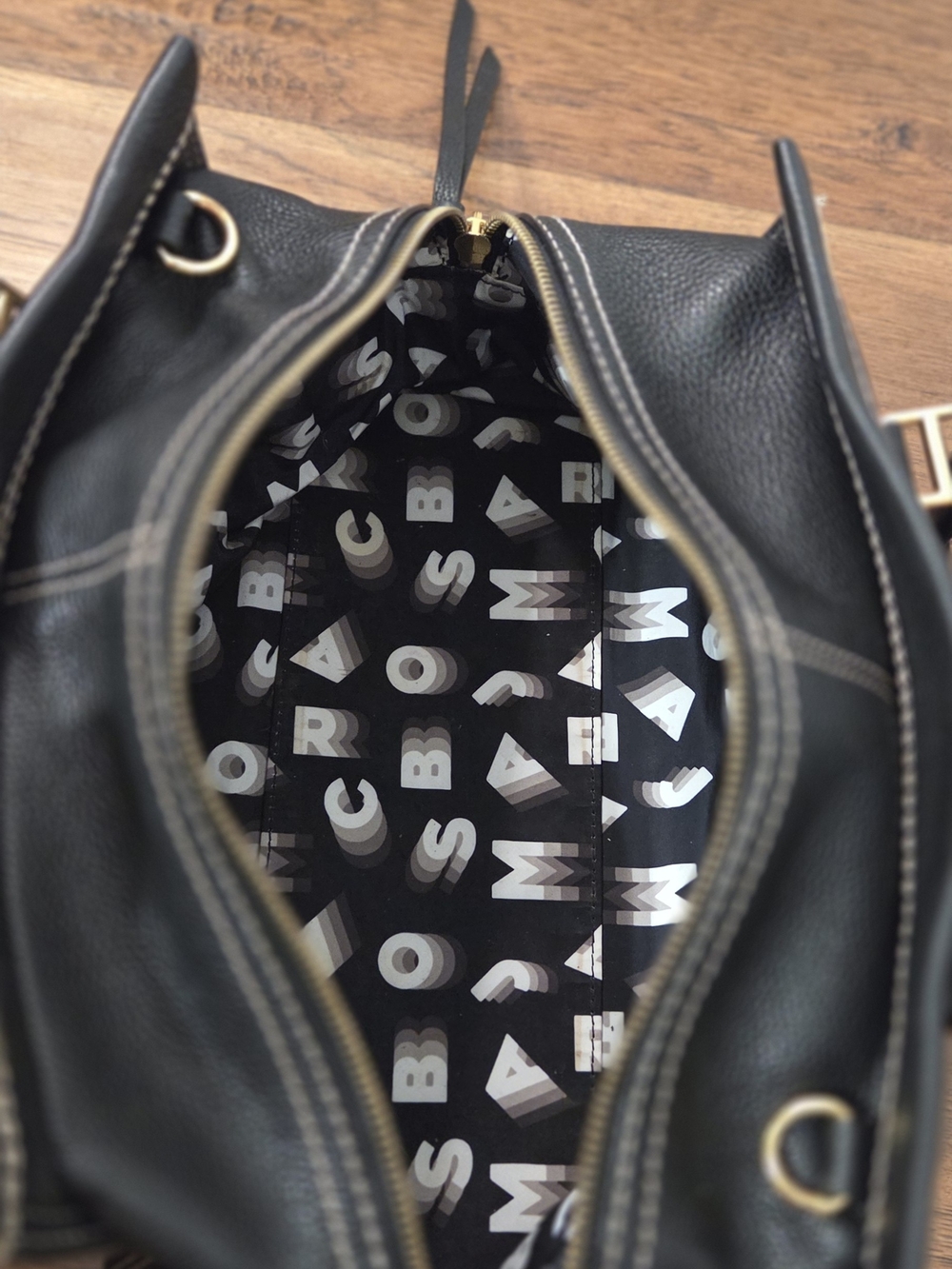 Marc Jacobs Black Satchel with Gold Hardware - Picture 9 of 16